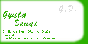 gyula devai business card